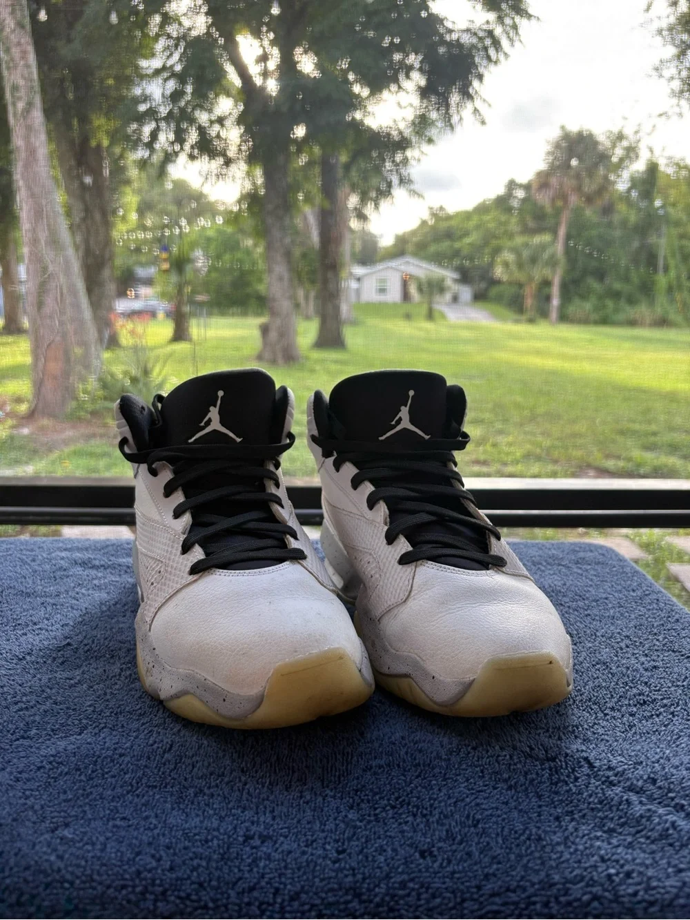 Jordan Men’s White and Black High-Top Basketball Sneakers